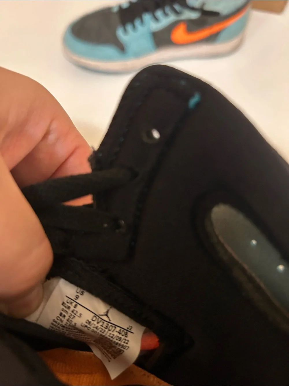 Jordan High-Top Sneakers in Teal and Orange